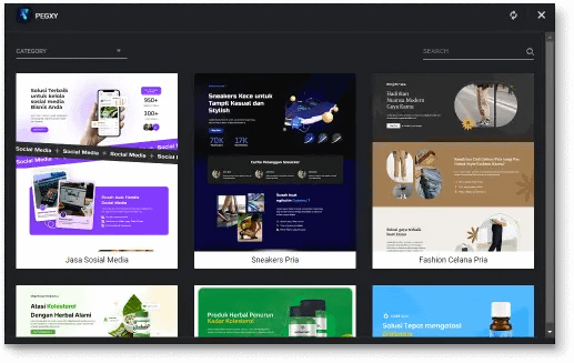 pilih template landing page konversi tinggi