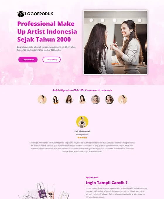 template landing page MUA