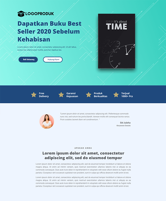 template landing page buku