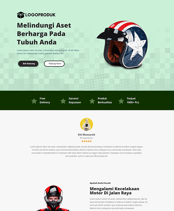 template landing page helm