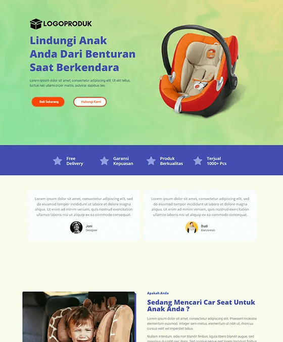 template landing page kursi Bayi