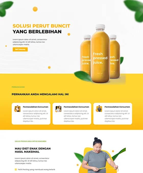 template landing page minuman sehat