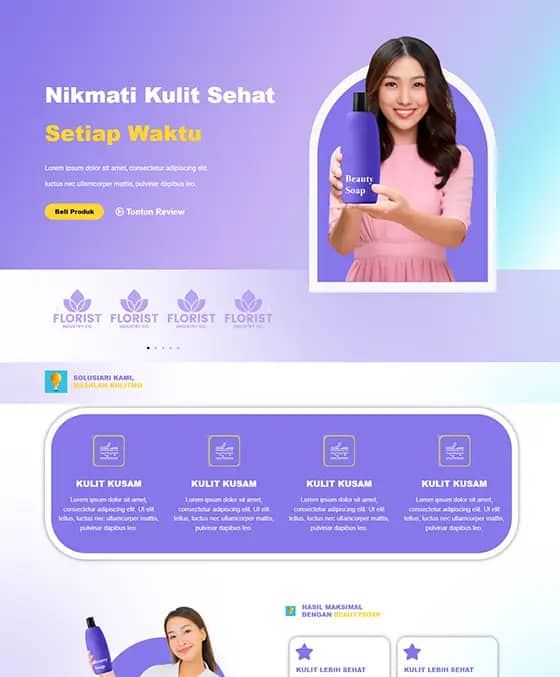 template landing page sabun mandi