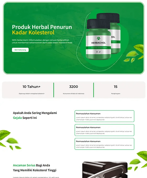 template landing page Herbal Kolesterol