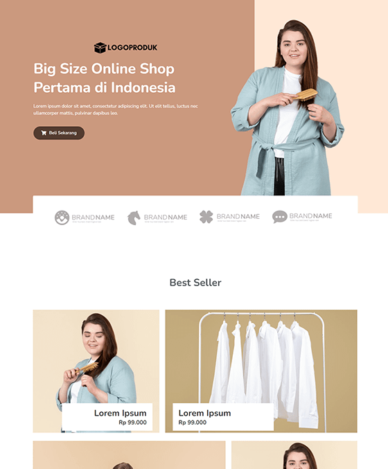 template landing page fashion baju panjang