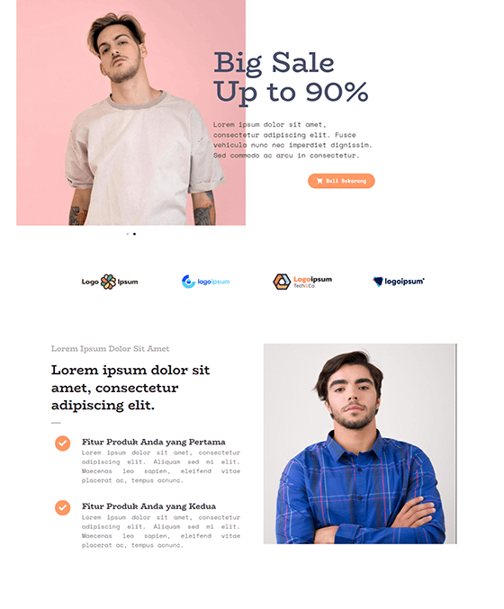 template landing page fashion pria dewasa
