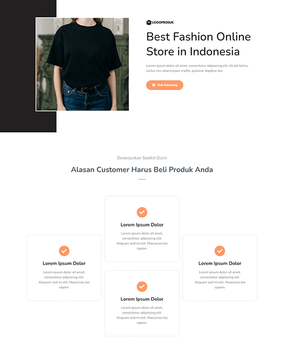 template landing page fashion trend