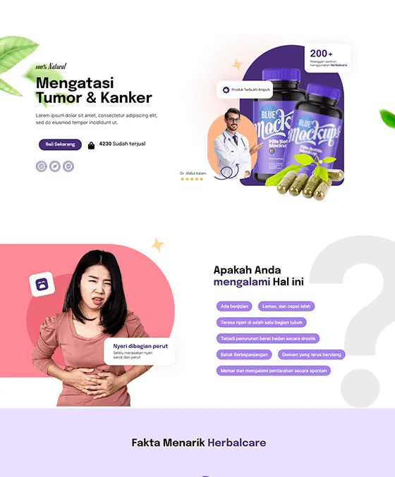 template landing page herbal kanker