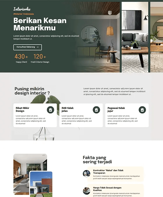 template landing page jasa design interior